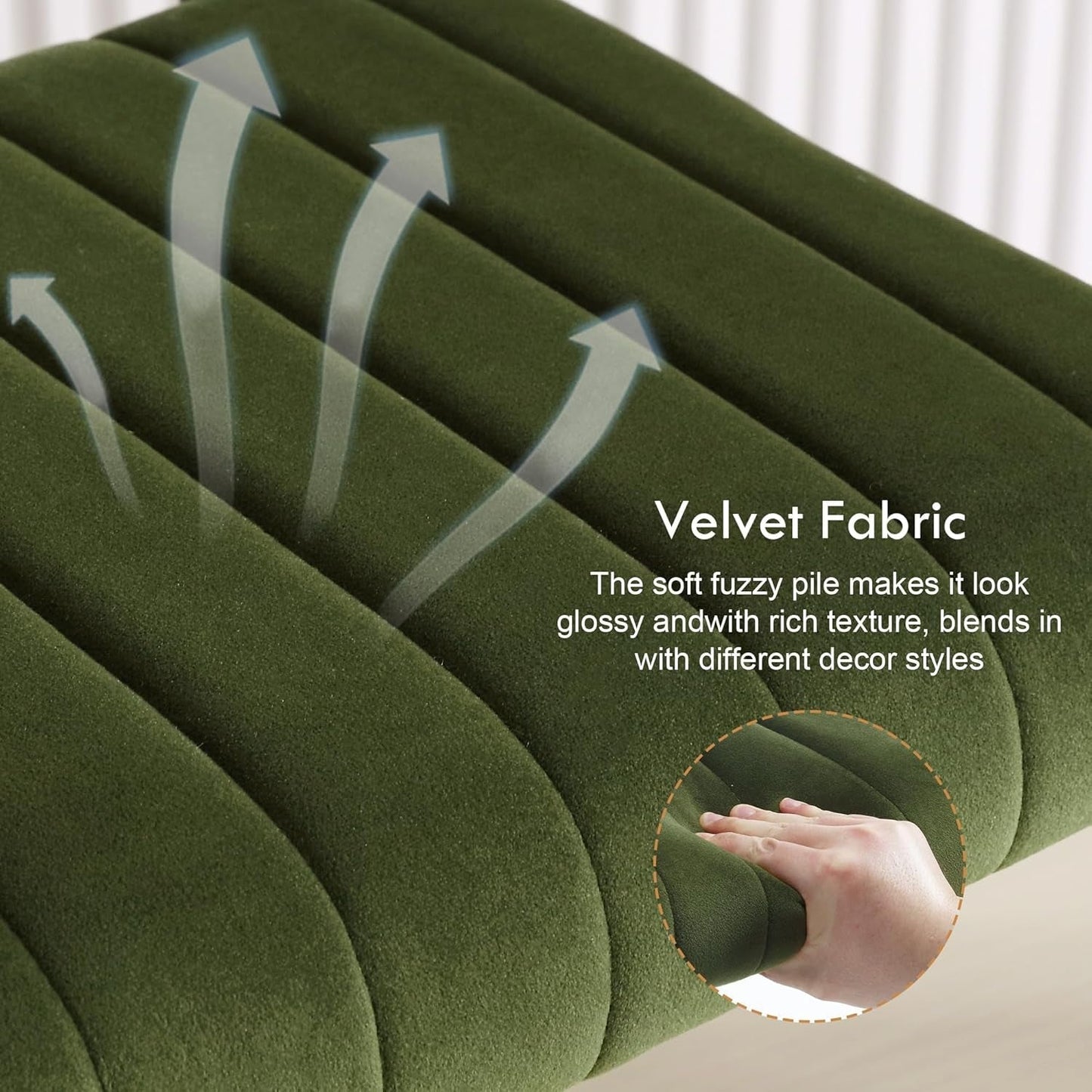 30'' Modern Bar Stools with Tufted Backs, Upholstered Velvet Fabric Bar Height Stools Chairs, Mid Century Cantilever Barstools for Kitchen Island Pub Set of 2-2