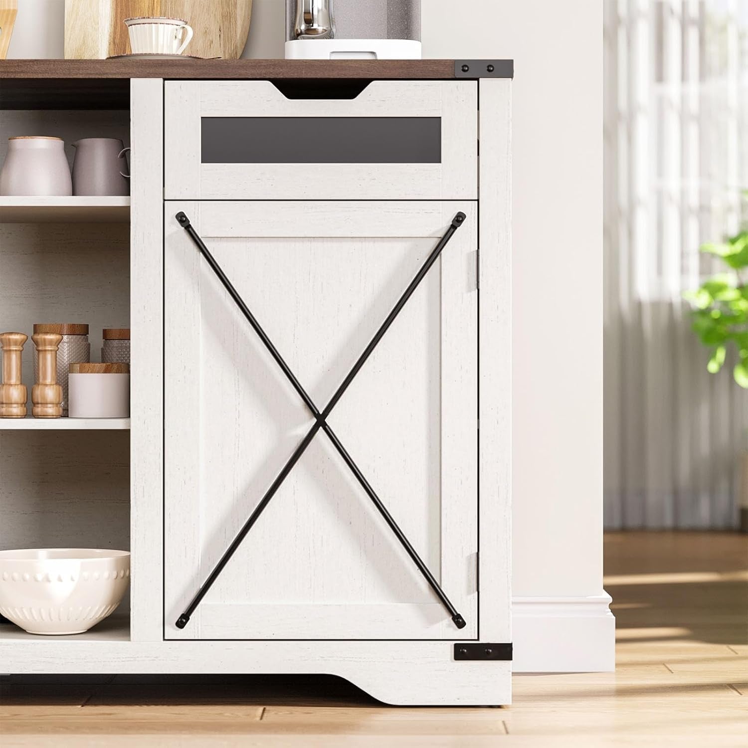 Tall TV Stand, White Entertainment Center with Storage Cabinets for 65 Inch TV, 60'' Modern Media Console Table with Drawers and Adjustable Shelves, Television Stands for Living Room-4