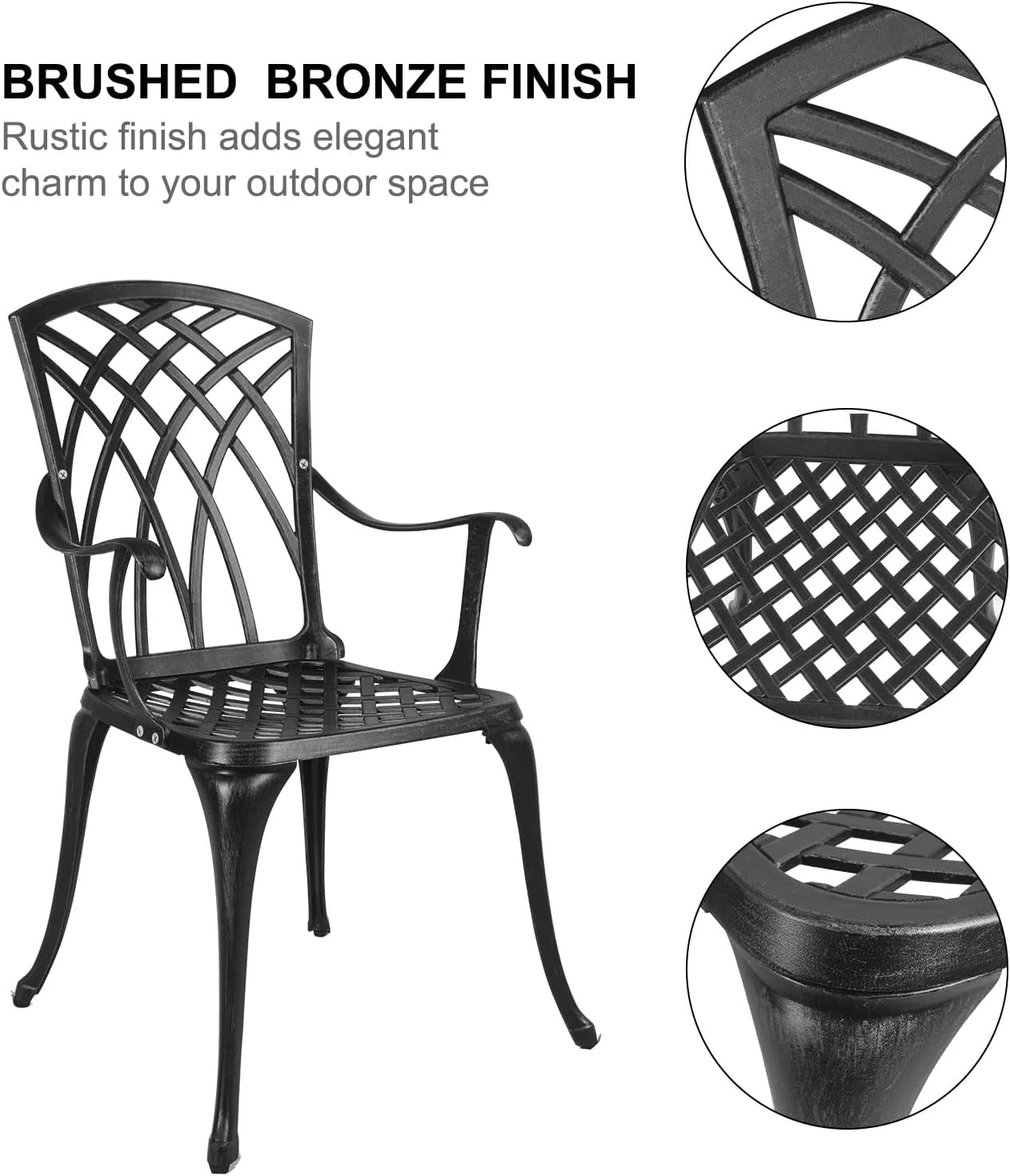 Outdoor Round Bistro Table Set Umbrella Hole-2