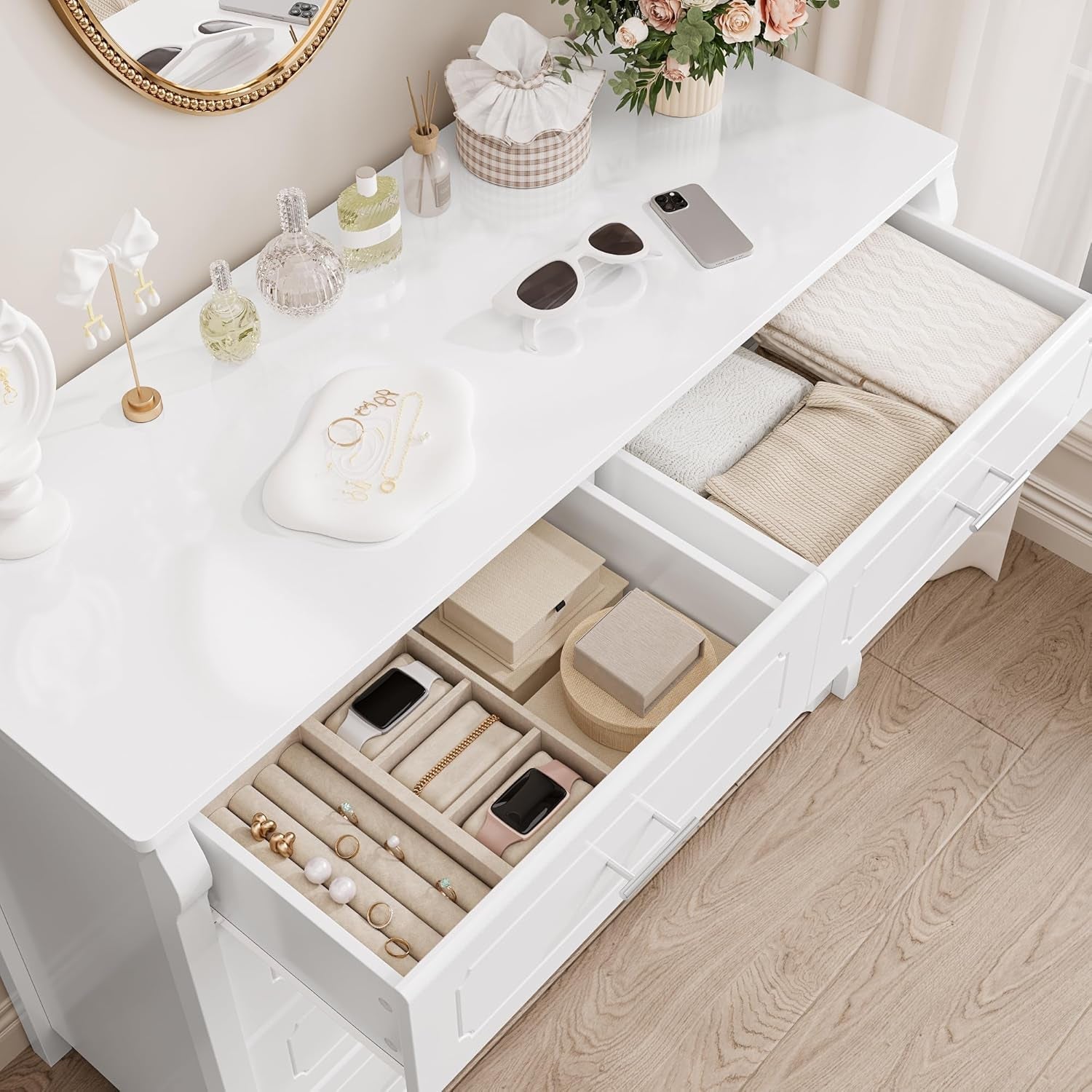 White Dresser with 8 Deep Drawers-3