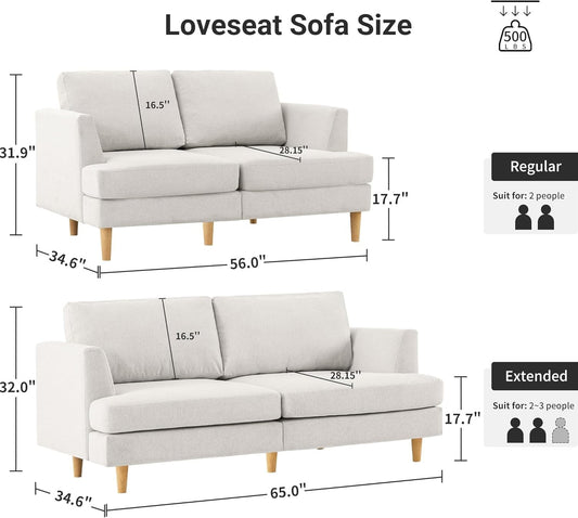 Modern Beige Loveseat for Small Spaces-1
