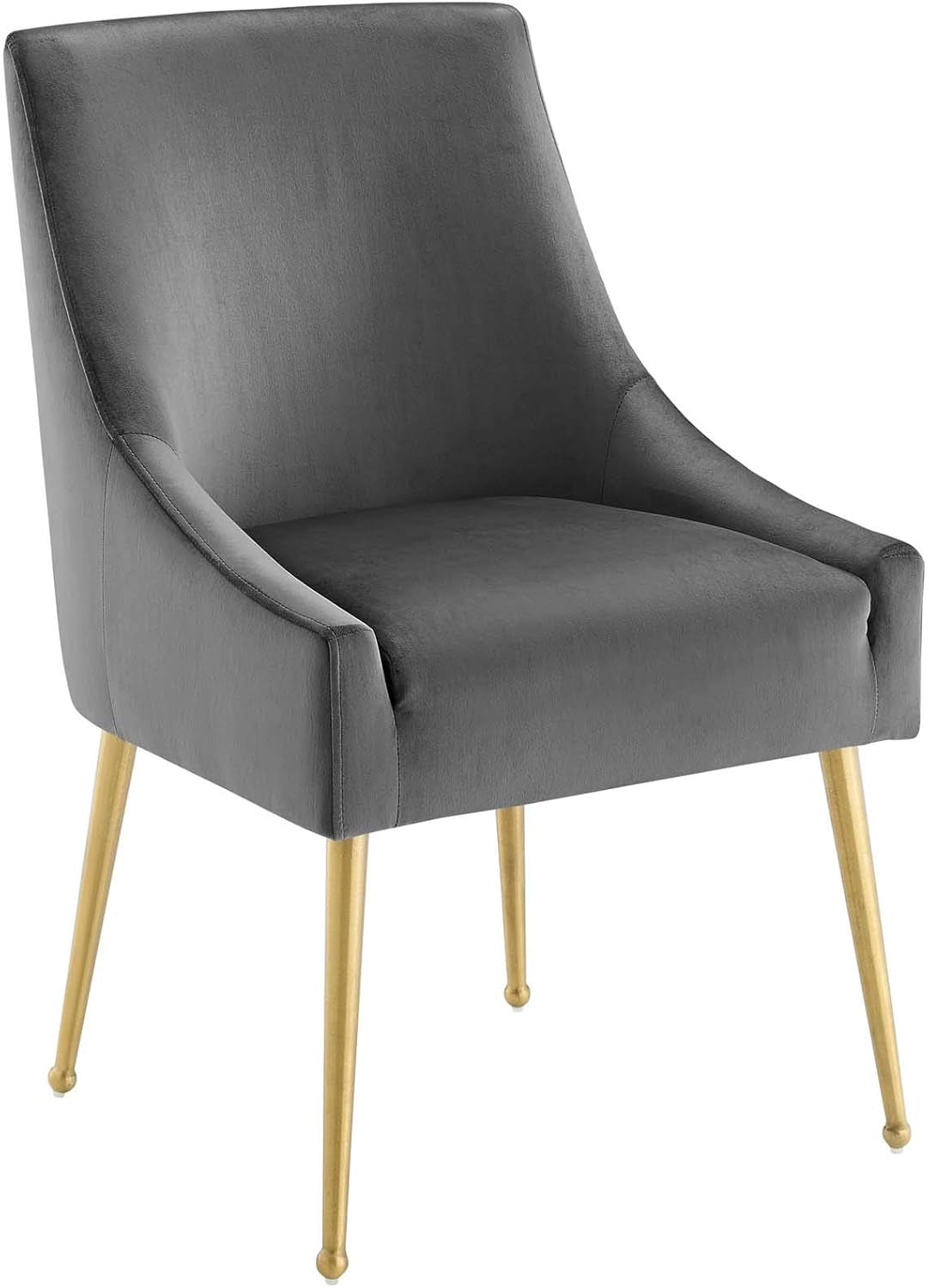 Discern Upholstered Performance Velvet Dining Chair, Gray-0