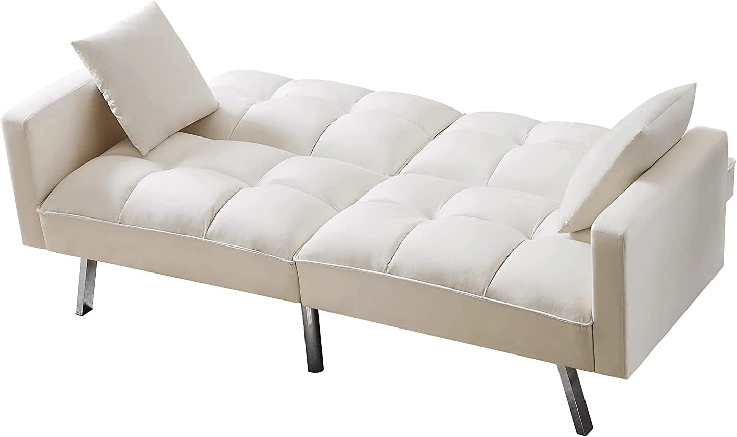 Adjustable Loveseat Sofa Bed with Metal Legs-2