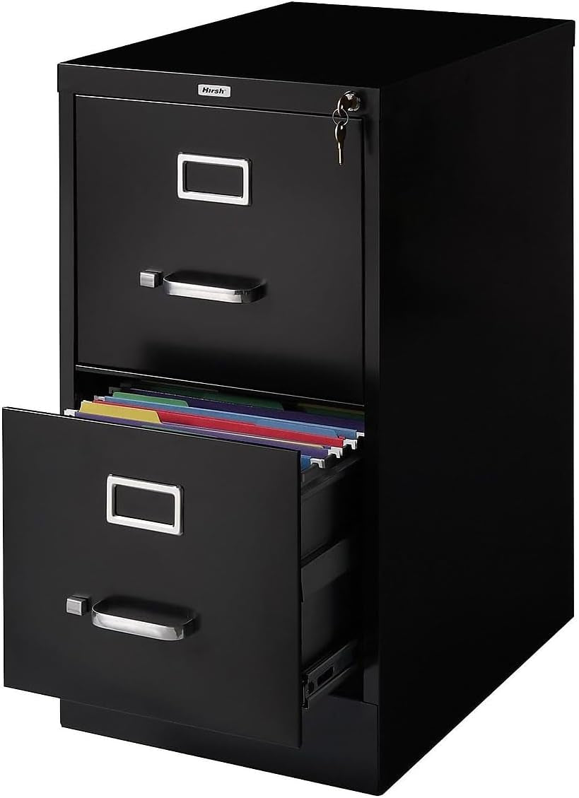357416 2-Drawer Vertical File Cabinet Locking Letter Black 22-Inch D (22335D)-0