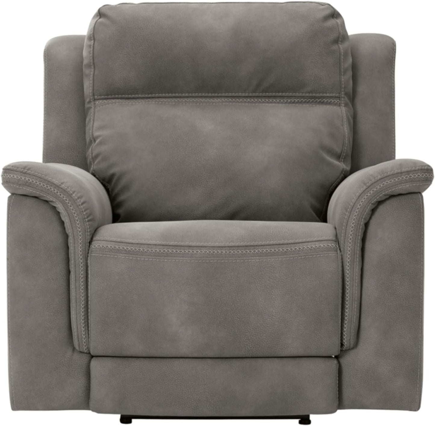 Next-Gen Durapella Power Recliner with Adjustable Headrest, Gray-4