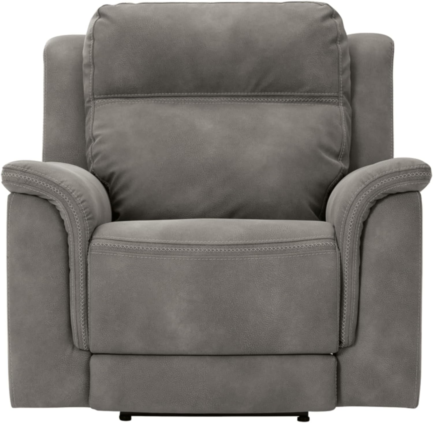 Next-Gen Durapella Power Recliner with Adjustable Headrest, Gray-4
