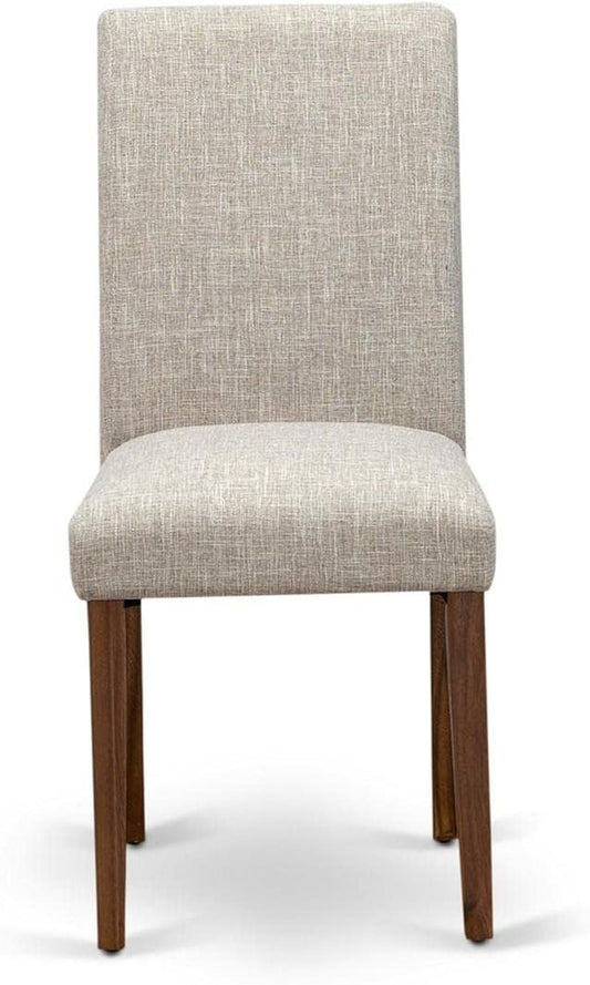 ABPNT35 Abbott Classic Parson Chairs - Doeskin Linen Fabric Padded Dining Chairs, Set of 2, Natural-1