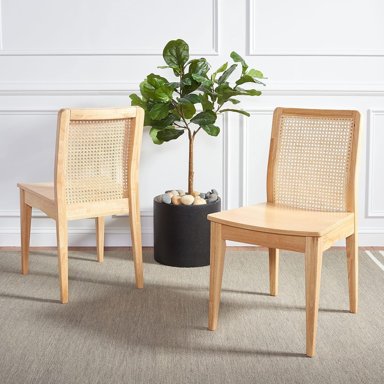 Home Collection Benicio Natural Rattan Dining Chair (Set of 2) DCH1005D-SET2-3