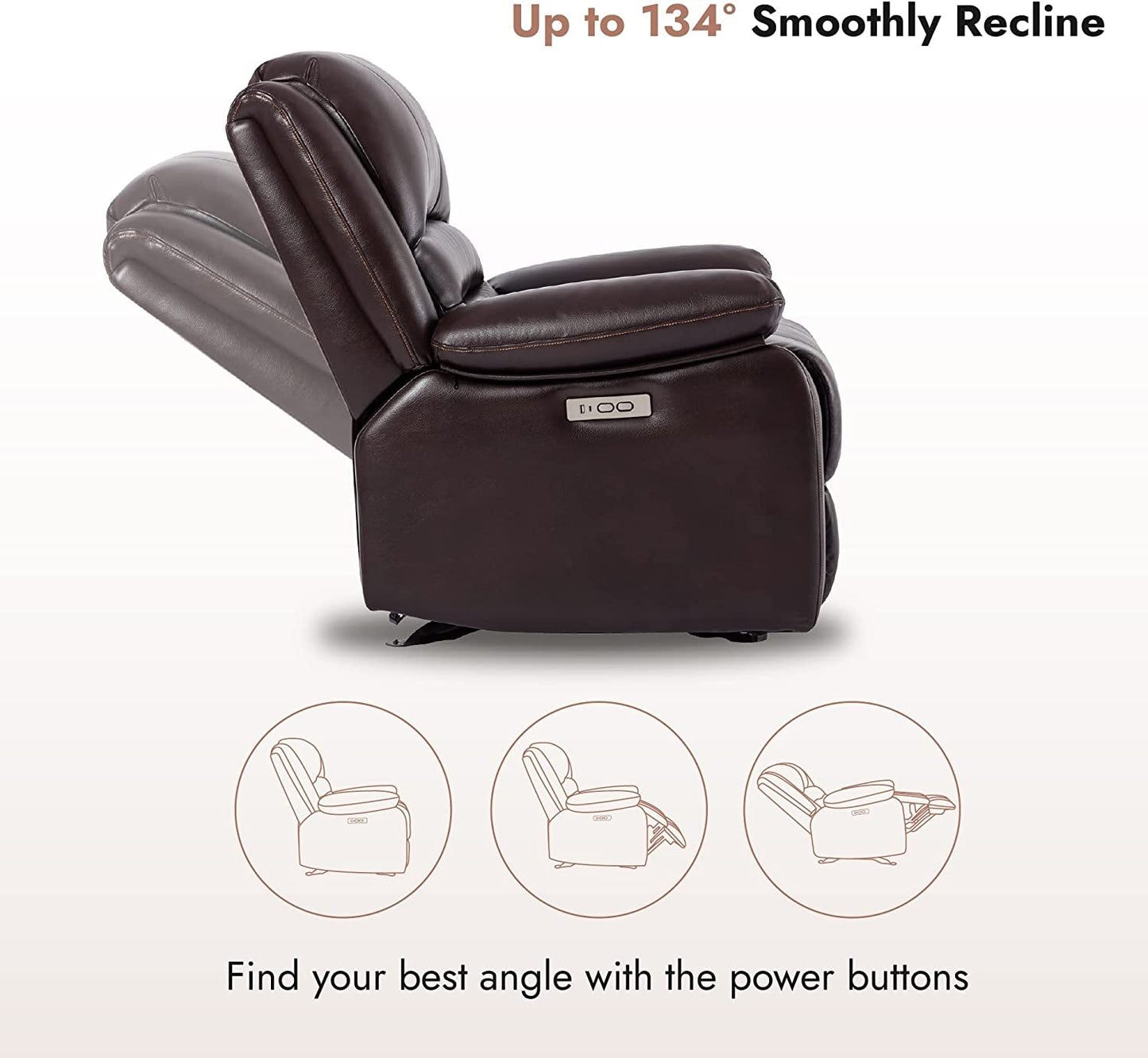 Faux Leather Electric Glider Reclining Chair-3