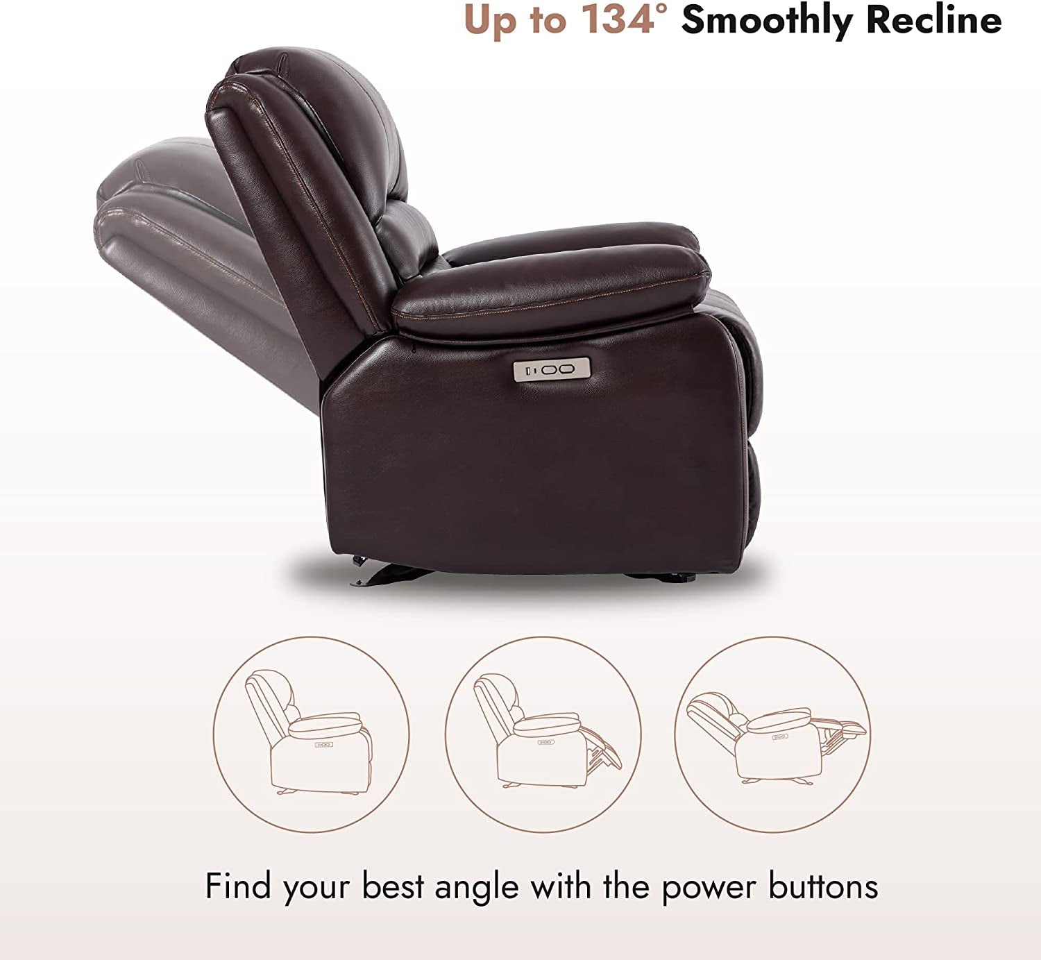 Faux Leather Electric Glider Reclining Chair-3