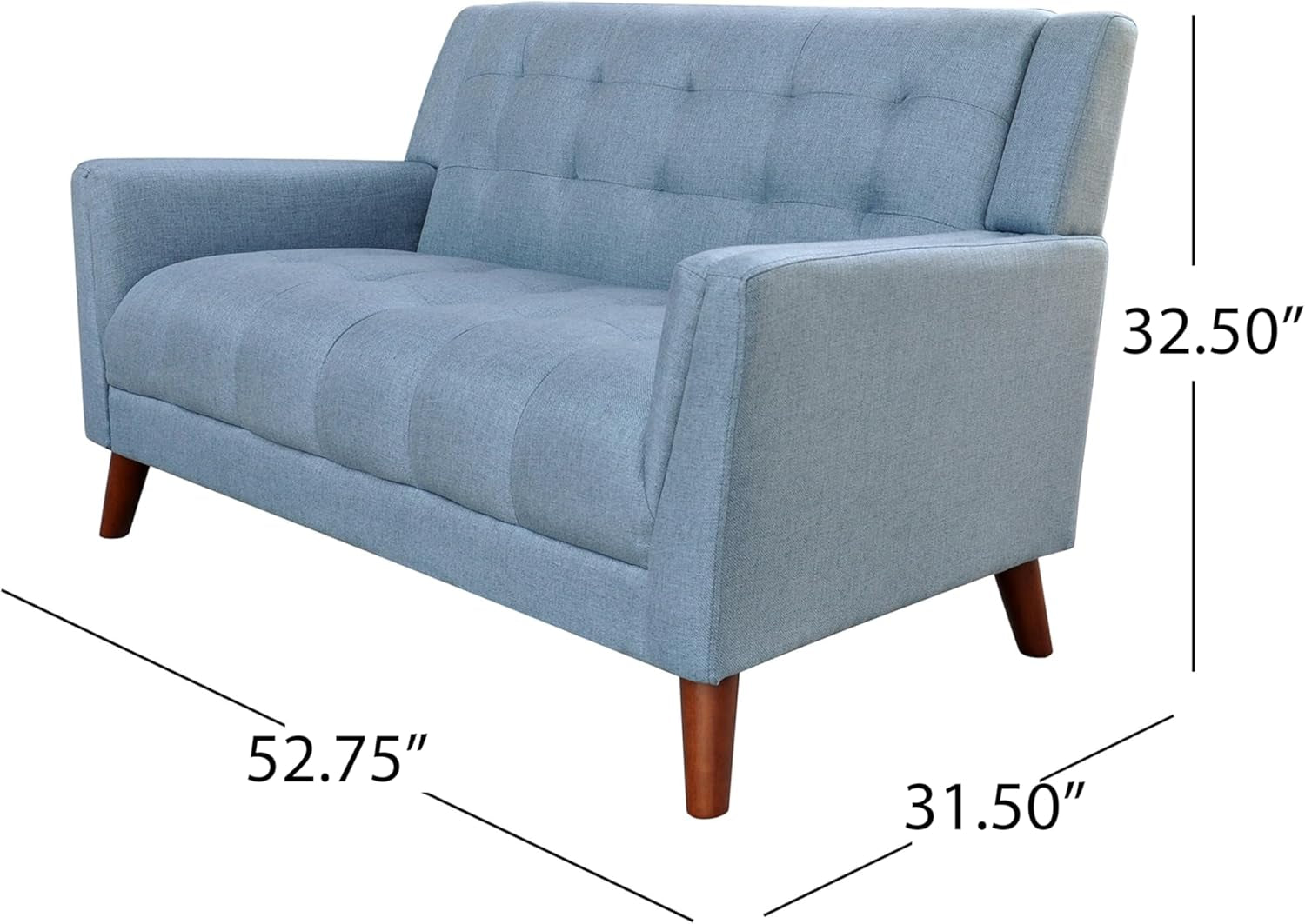 Blue Mid-Century Modern Loveseat Stylish and Comfortable-2
