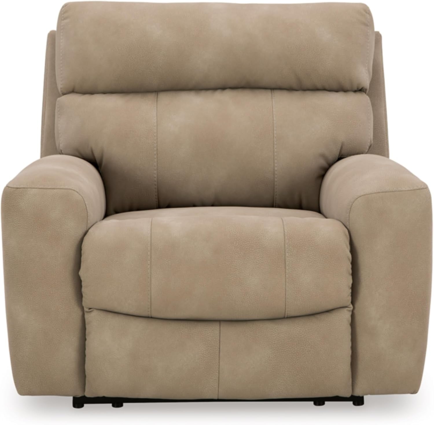 Next-Gen Durapella Contemporary Faux Leather Wall Hugger Power Recliner with Adjustable Headrest and USB Ports, Light Brown-4