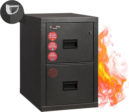 Black 2 Drawer Fire Safe Legal Letter File-0