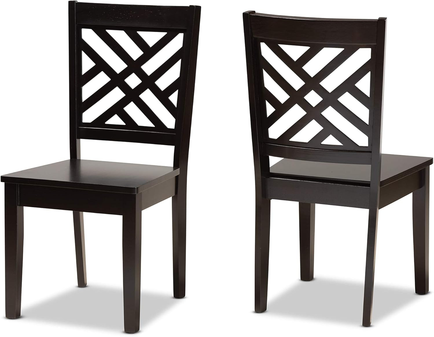 Caron Dining Chair and Dining Chair Transitional Dark Brown Finished Wood 2-Piece Dining Chair Set-0