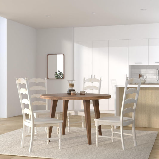 Set of 2 Maine Ladderback Chairs Dining/Kitchen/Study/Balcony, Solid Wood, Parawood Construction, 42.1"H, Ready to Paint or Stain in Any Color, Unfinished-1