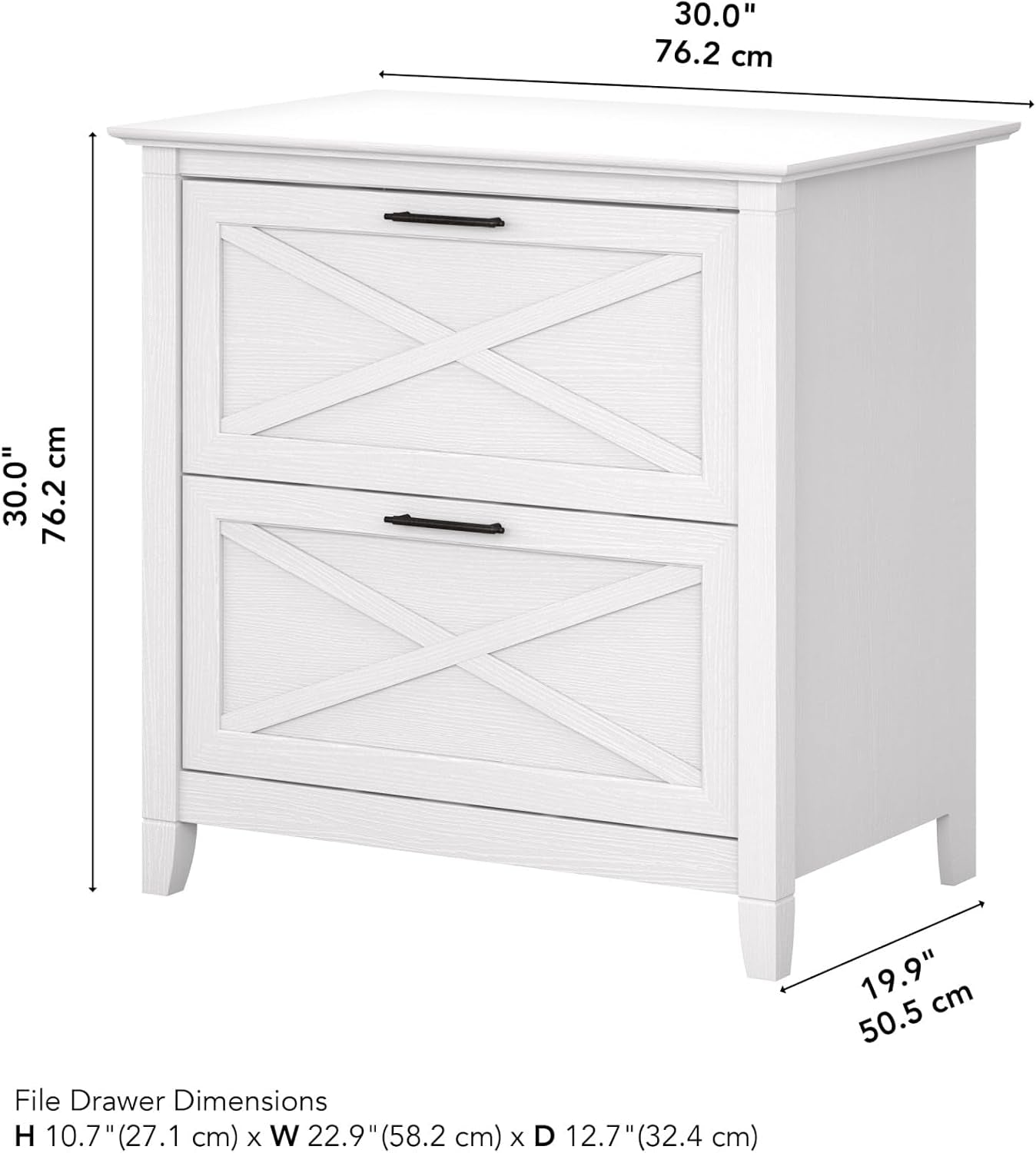 Bush Furniture Key West Lateral File Cabinet, Modern Farmhouse 2 Drawer File Cabinet for Home Office-2