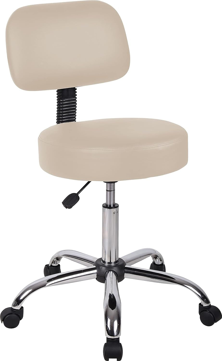 Boss Caressoft Faux Leather Doctor'S Stool with Back, Beige-0