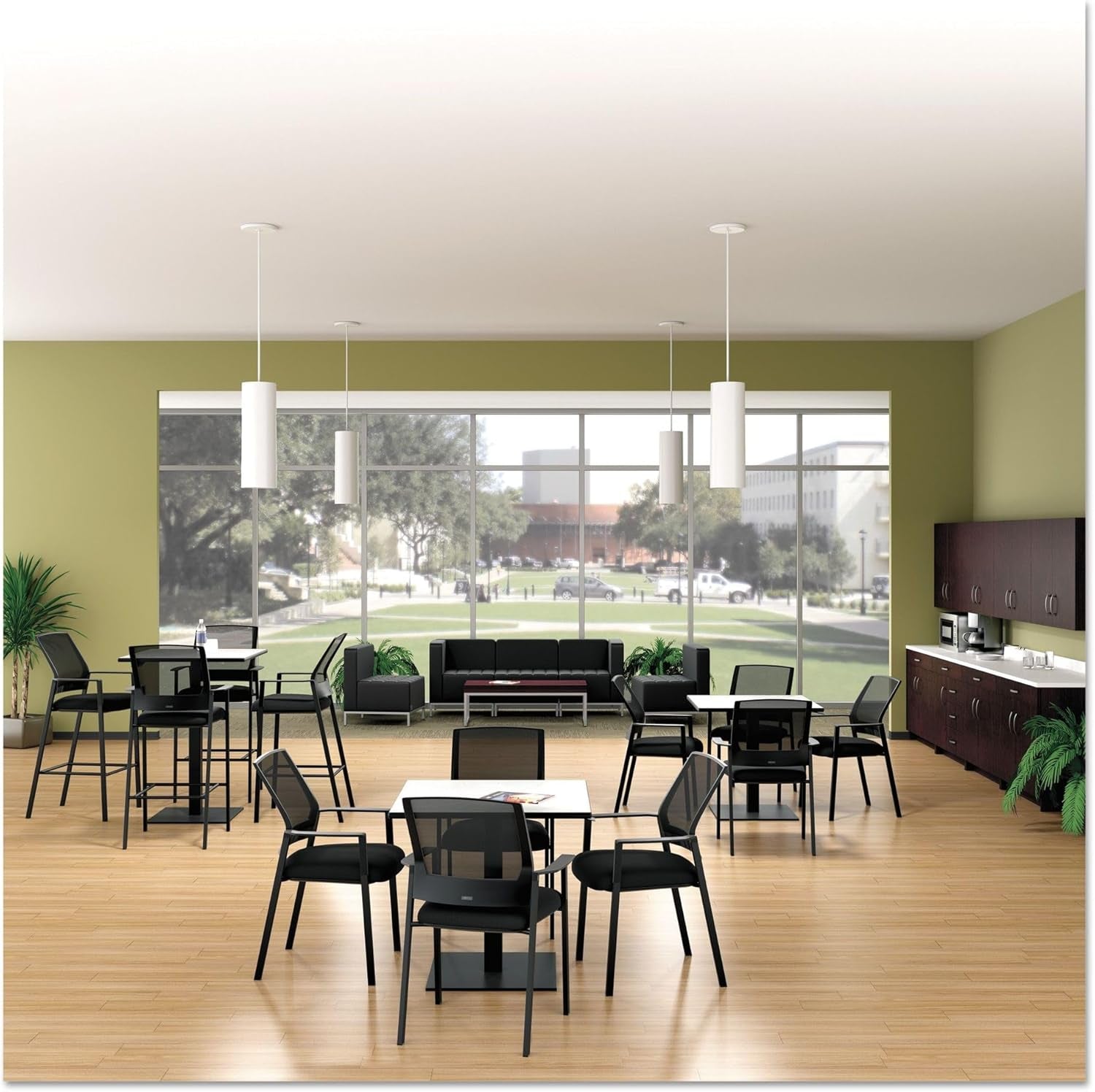 ALEQB8116P 26.38 In. X 26.38 In. X 30.5 In. QUB Series Powered Armless L Sectional - Black-3