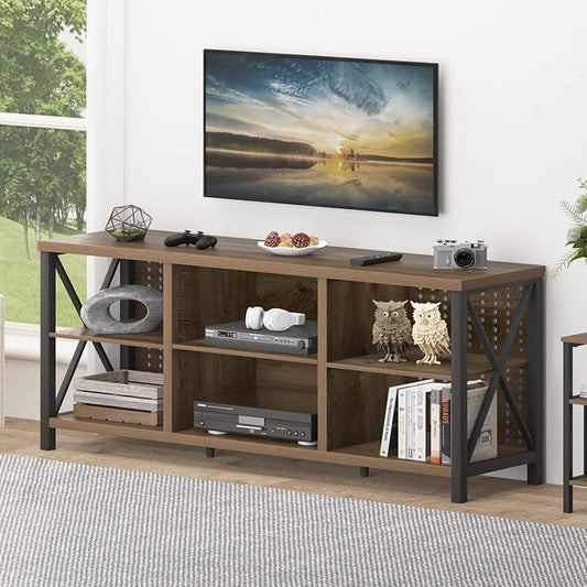 Rustic Industrial TV Stand for 70″ TV-0