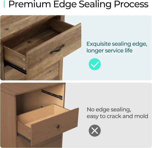 8-Drawer Dresser - Modern Bedroom Chest with Wide Drawers, Wood Storage Organizer for Bedroom or Living Room, Brown-1