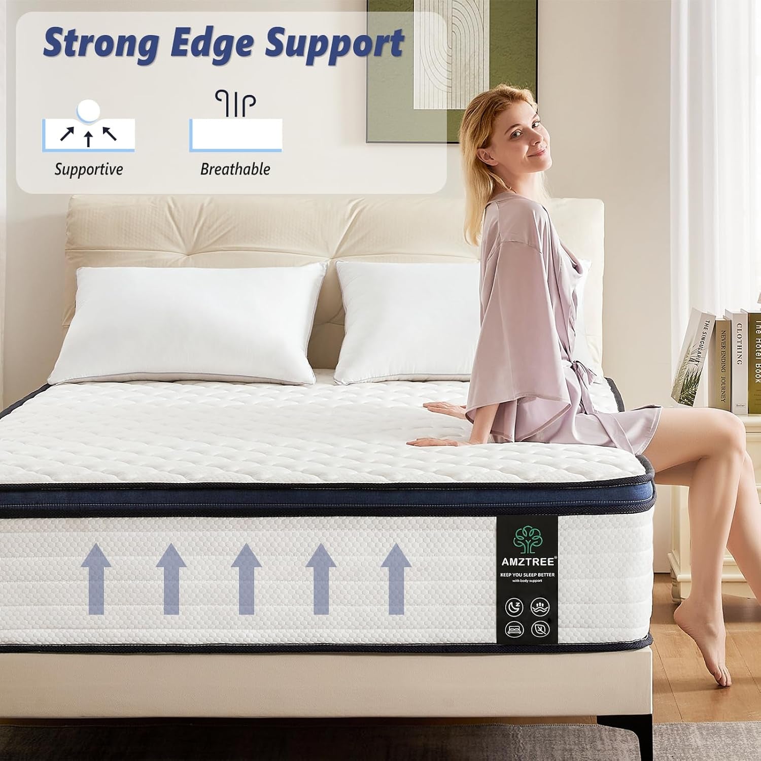 Queen Hybrid Mattress Medium-Firm, 12", CertiPUR-US Certified-3