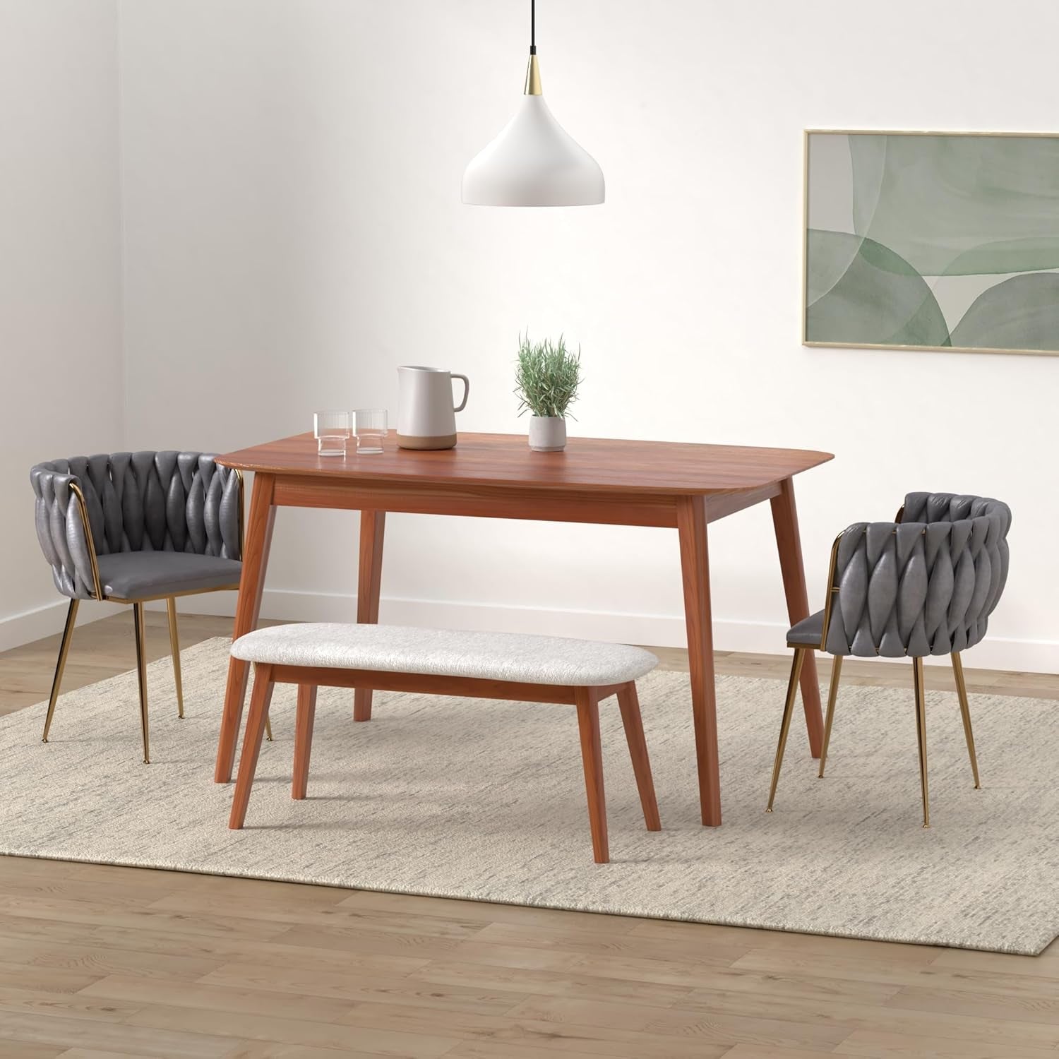 Velvet Dining Chairs Set of 4, Modern Dining Chair with Gold Metal Legs, Luxury Tufted Dining Chairs for Living Room, Bedroom, Kitchen (Grey)-1