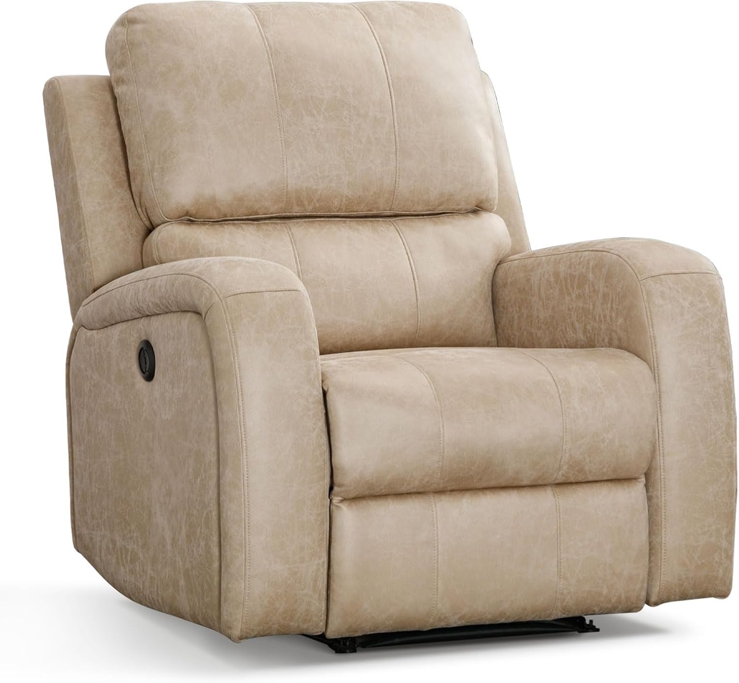 Electric Recliner Chair, Soft PU Leather Power Recliners with Padded Backrest, Single Overstuffed Heavy Duty Reclining Sofa for Living Room Bedroom-0