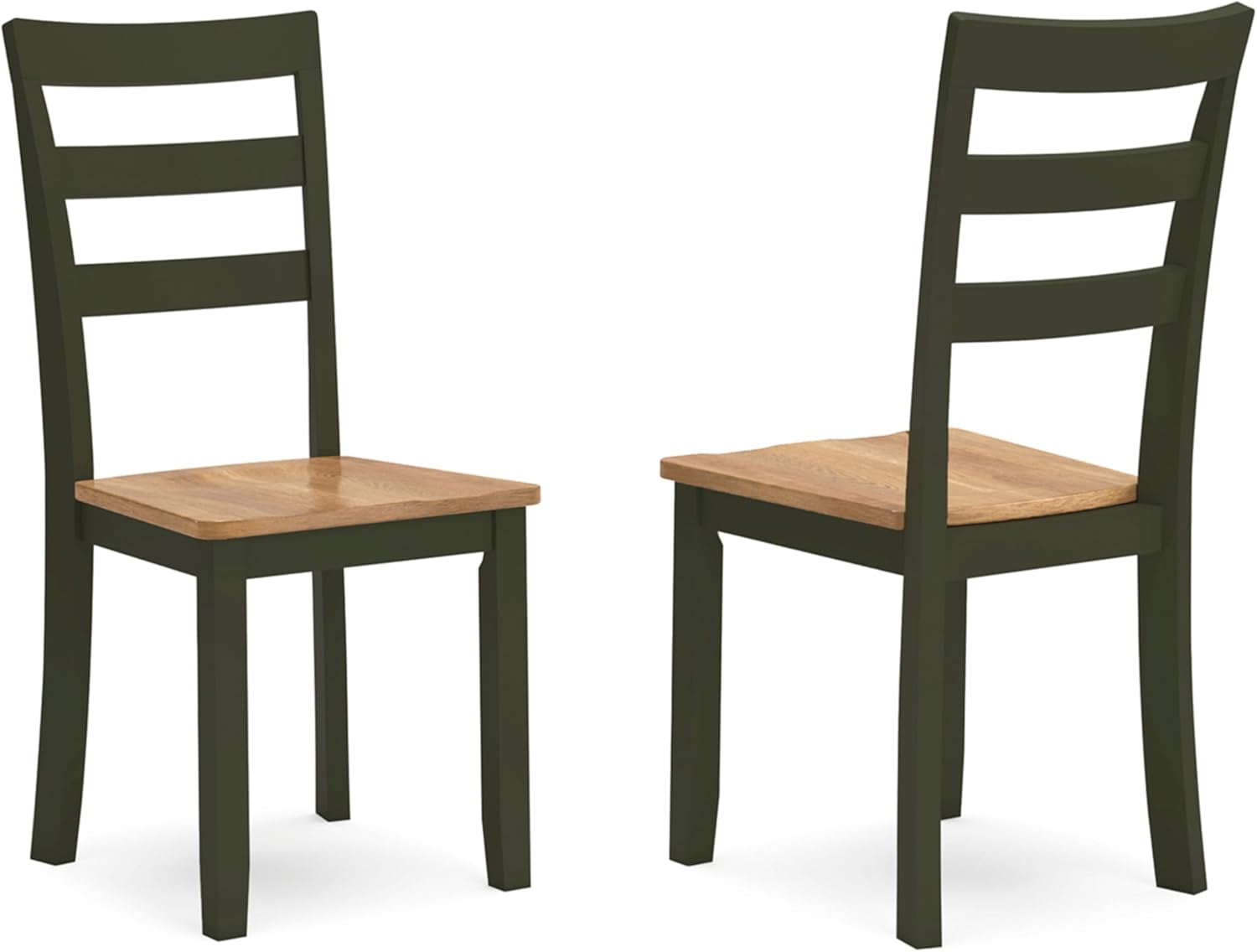 Gesthaven Modern Indoor Armless Dining Chair, Set of 2, Green & Light Brown-0