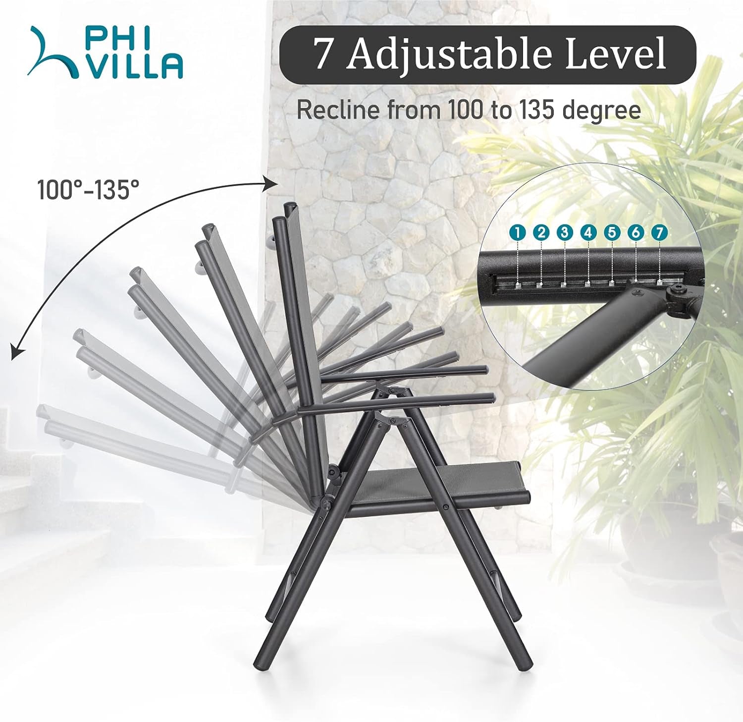 7 Piece Outdoor Dining Set with Umbrella, Patio Furniture Dining Set with Foldable Patio Chairs & Outdoor Table for Yard & Garden-1