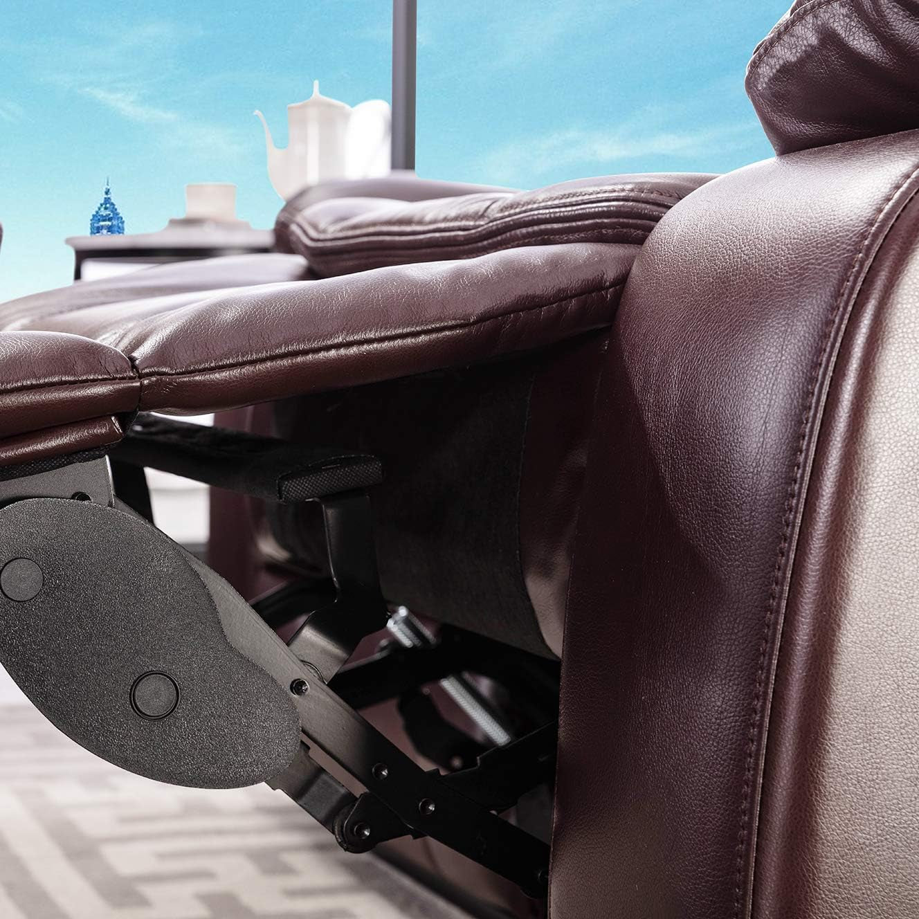 Breathable Leather Manual Recliner for Living Room-2