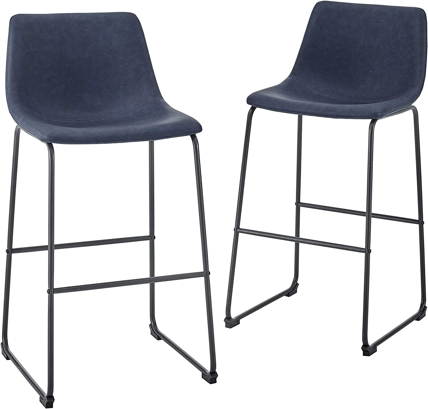 Douglas Urban Industrial Faux Leather Bar Chairs, Set of 2-3