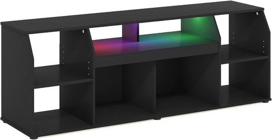 Jaya TV Stand for up to 65 Inch TV, Gaming Enterteinment Center with LED Lights, Living Room Media Console Table, Americano-0