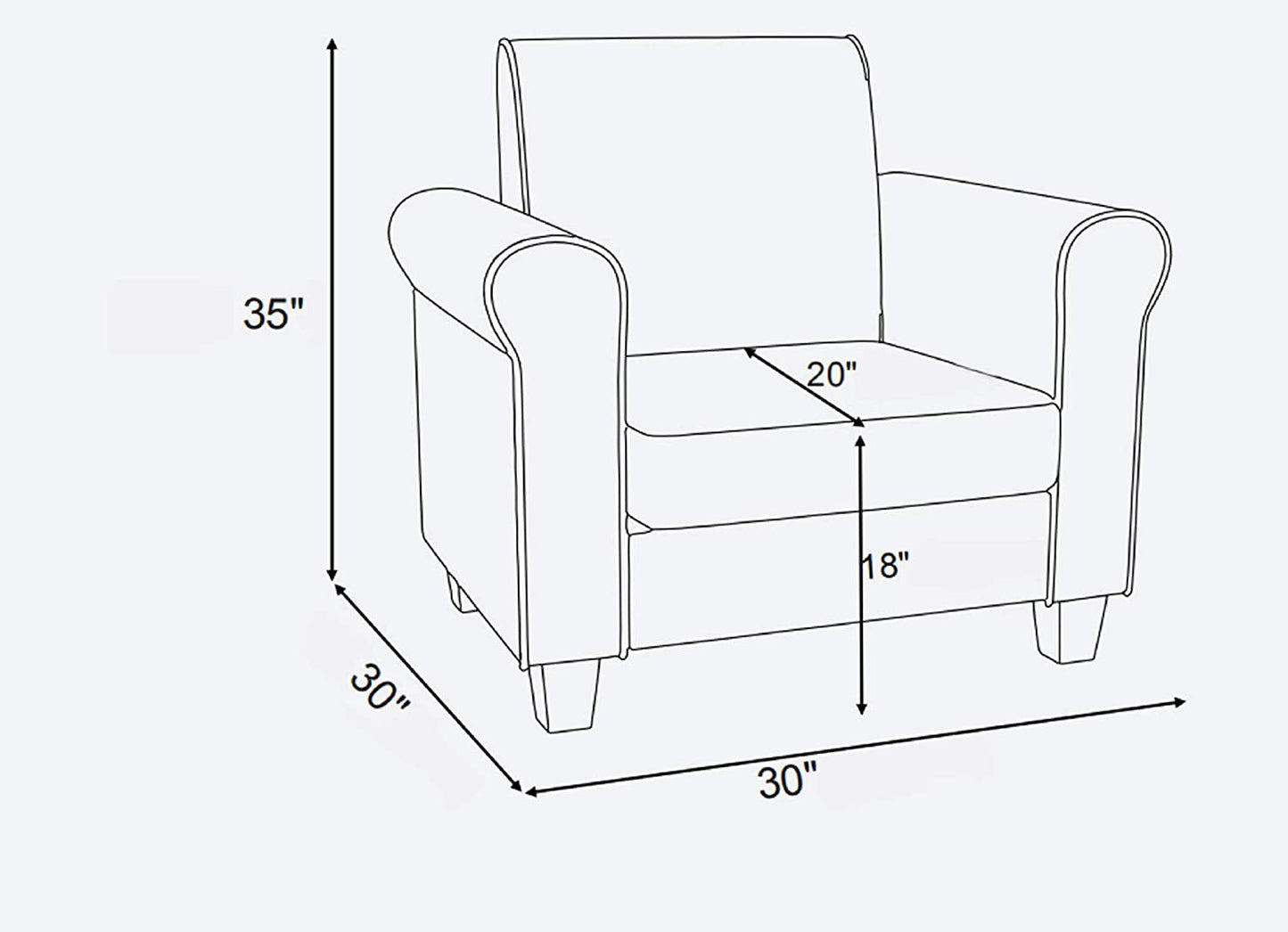 Black Faux Leather Accent Chair for Living Room-1