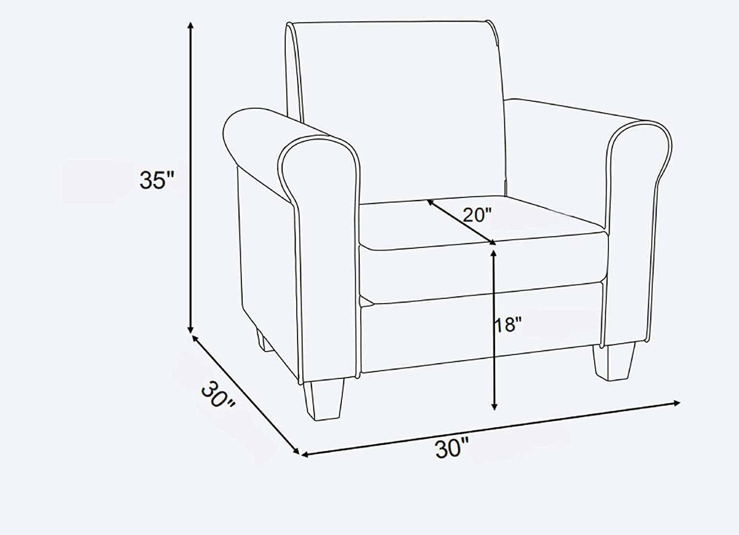 Black Faux Leather Accent Chair for Living Room-1