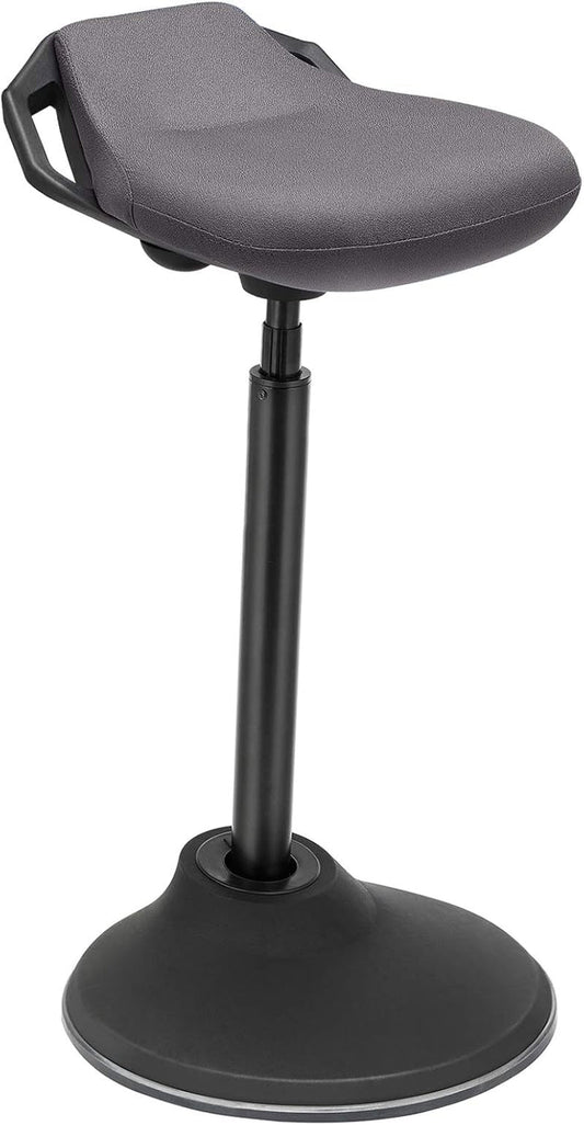 Standing Desk Chair, Adjustable Ergonomic Standing Stool, 23.6-33.3 Inches, Swivel Sitting Balance Chair, Fabric Upholstery, Anti-Slip Bottom Pad, Slate Gray UOSC02GY-0