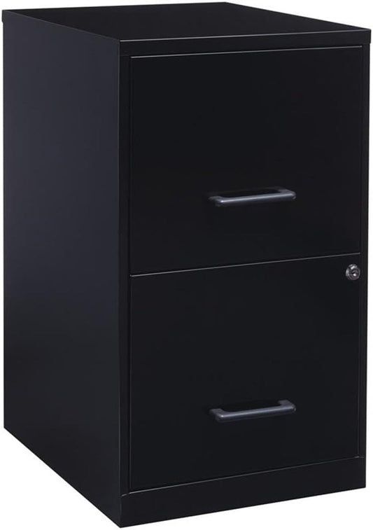 Metal 2 Drawer Letter File Cabinet in Black-0