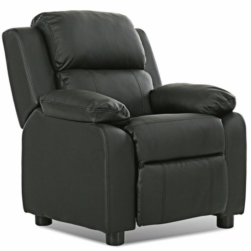 Kids Deluxe Headrest Recliner Sofa Chair with Storage Arms-5