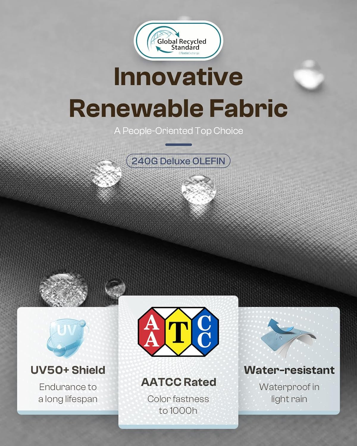 Aluminum Outdoor Patio Furniture Set with Coffee Table, 5 Piece Patio Conversation Sets with Washable Thick Cushions, Patio Sectional Furniture Set for Porch, Balcony, Garden, Gray-2