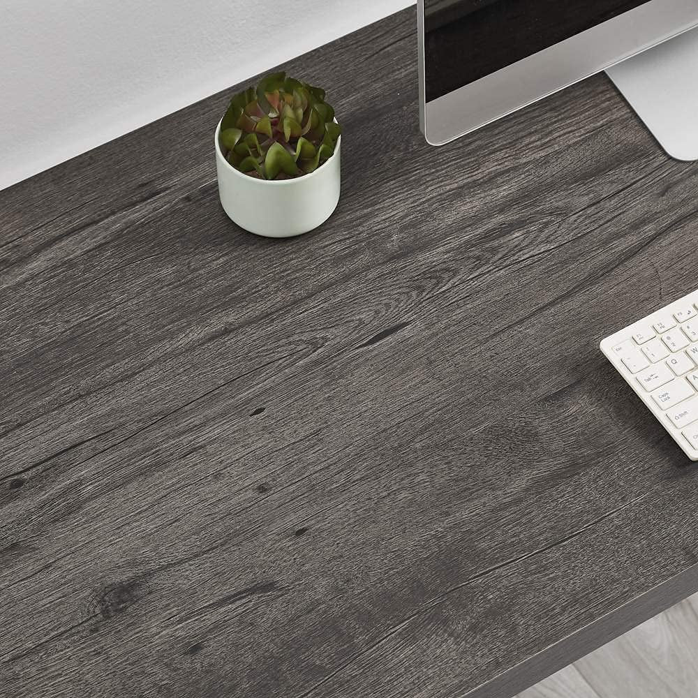 Rustic Industrial Computer Desk with Shelves-4