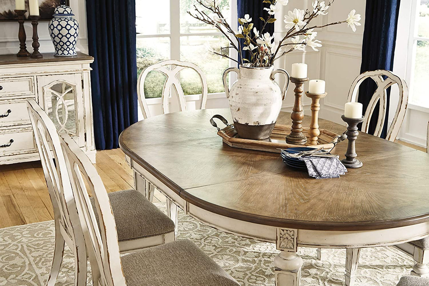 French Country Oval Dining Room Extension Table-2