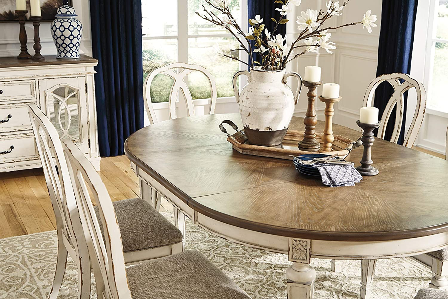French Country Oval Dining Room Extension Table-2