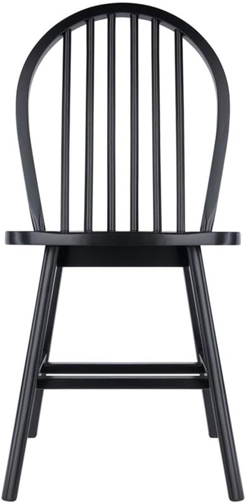 Windsor 2-Piece Chair Set, Solid Wood, Black Finish-3