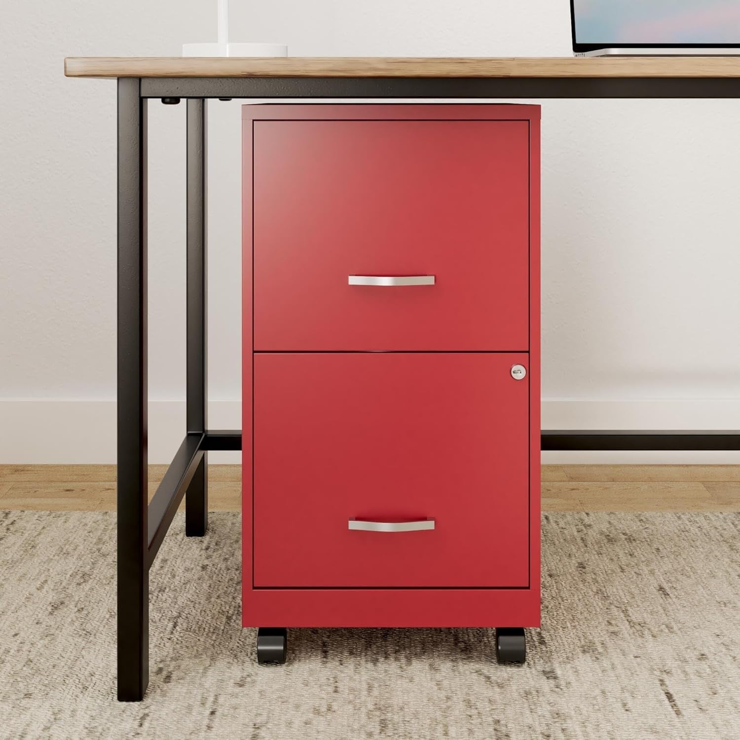 LYS SOHO File/File Mobile File Cabinet, Red-1