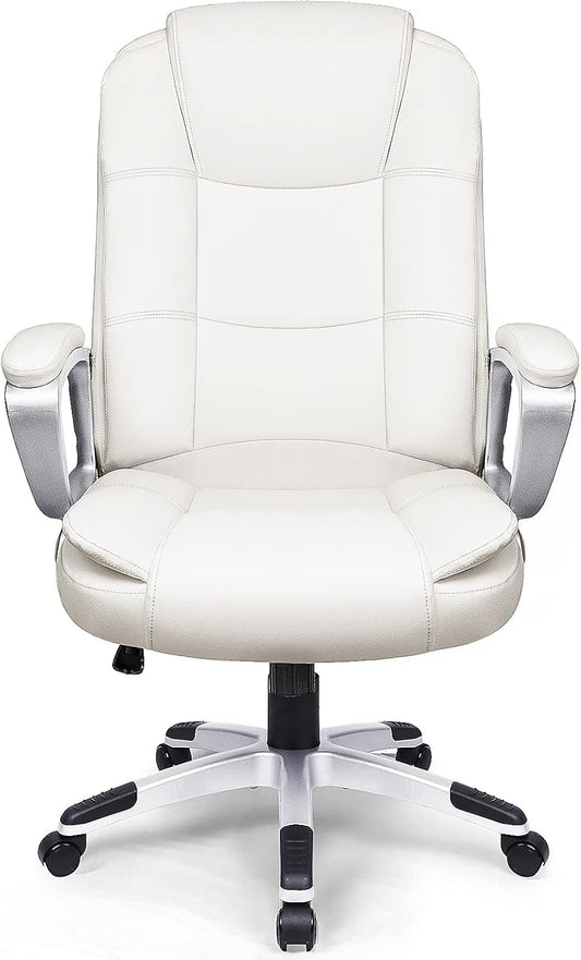 Home Office Chair, 400LBS Big and Tall Chair Heavy Duty Design, Ergonomic High Back Cushion Lumbar Back Support, Computer Desk Chair, Adjustable Executive Leather Chair with Armrest-0