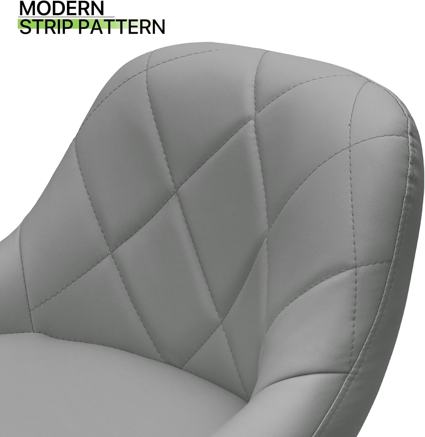 Bar Stools Set of 2 for Kitchen Counter, Height Adjustable Swivel PU Leather Barstools, Modern Bar Chair with Back and Footrest,Gray-3