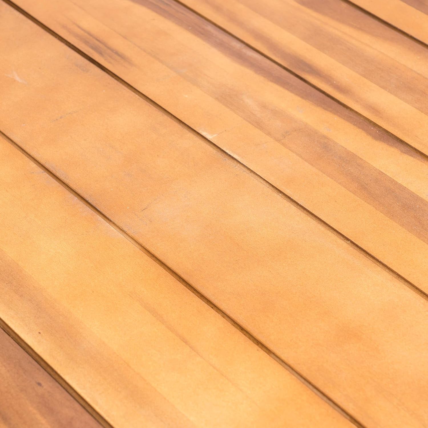 Randy | Outdoor 7-Piece Acacia Wood and Wicker Dining Set with Cushions | Teak Finish | in Multibrown/Beige, Rustic Metal-2