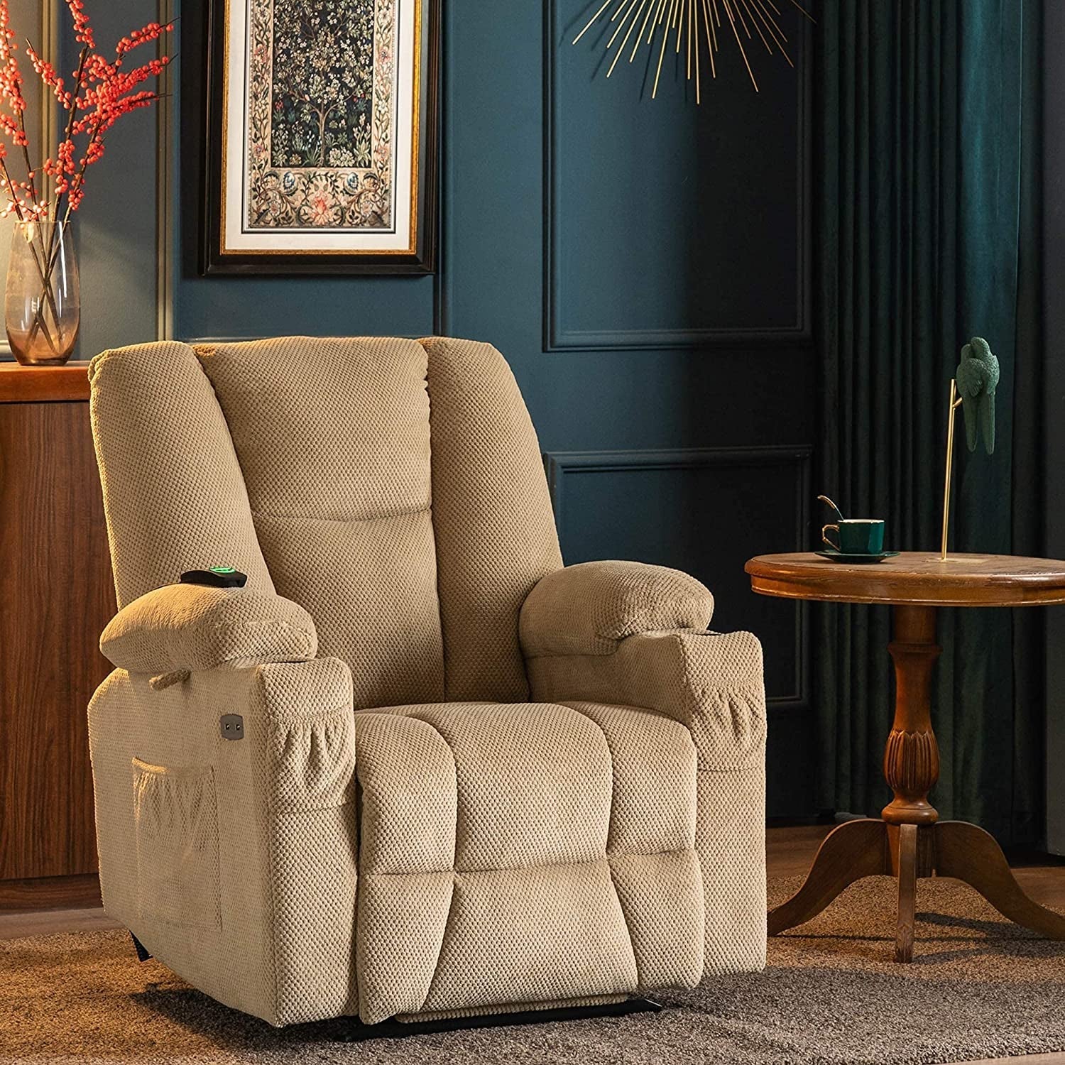 Fabric Electric Power Recliner Chair with Heat-0