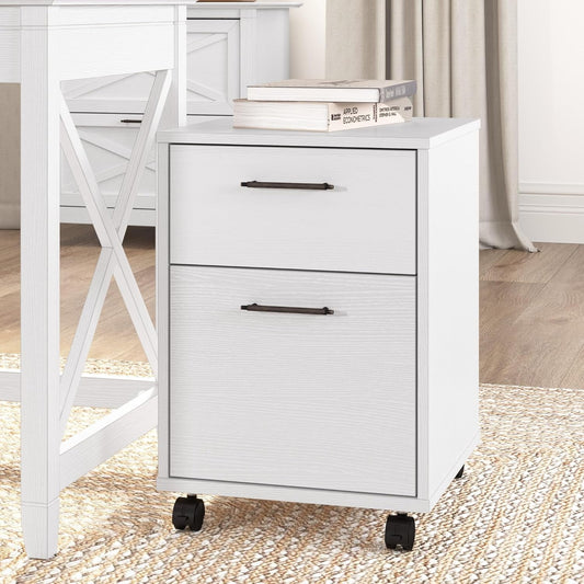 Bush Furniture Key West 2 Drawer Mobile File Cabinet, Rolling File Cabinet for Home Office-1