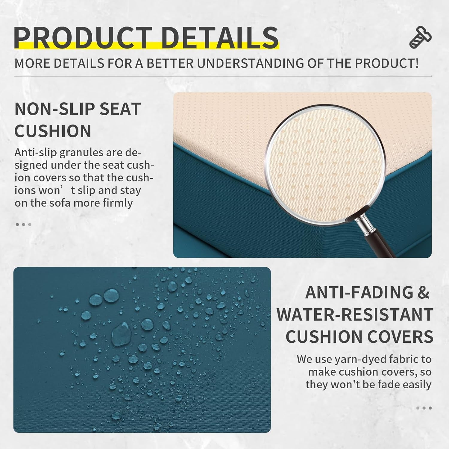 5 Piece Peacock Blue Wicker Patio Set-4