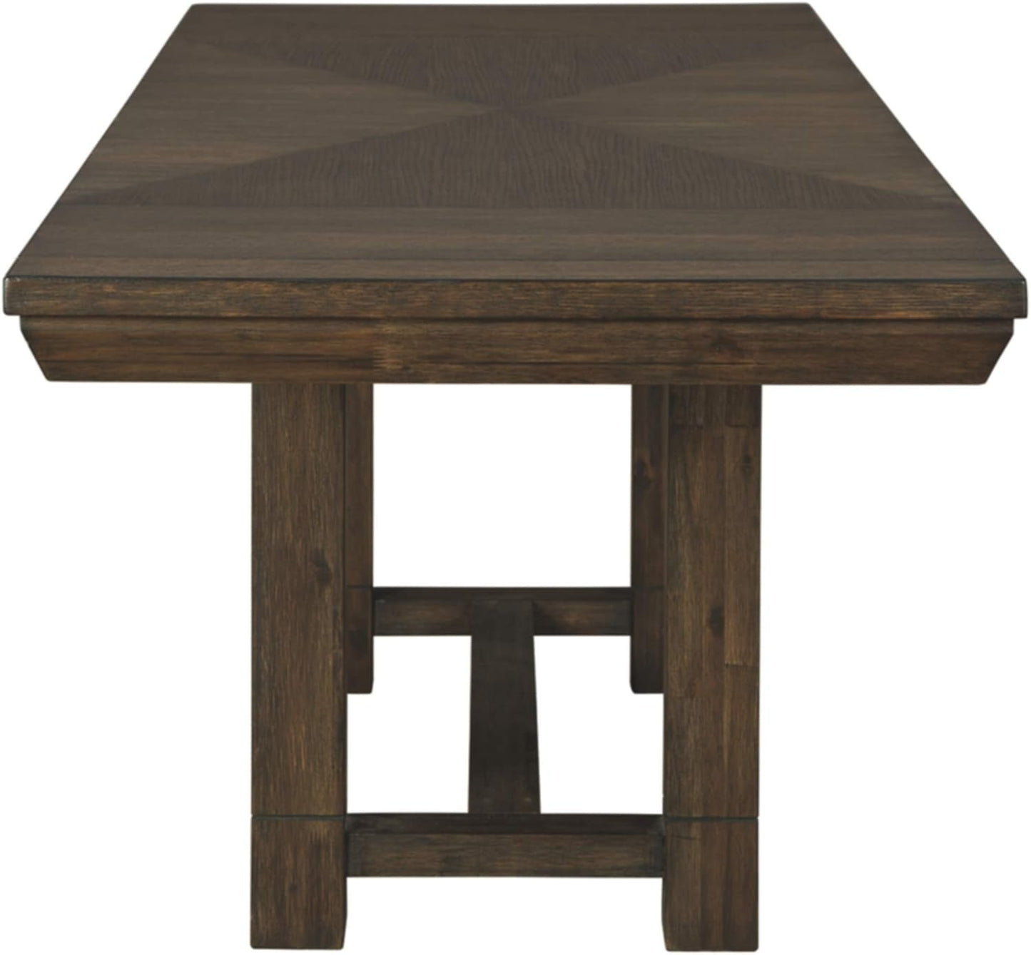 Dellbeck Casual Rectangular Dining Extension Table, Seats up to 8, Dark Brown-4